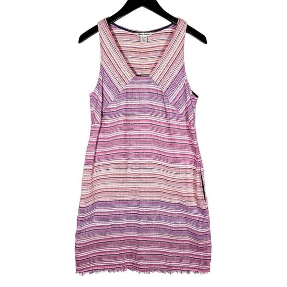 $318 Tommy Bahama Women's Pink Micronesia Striped Sleeveless Shift Dress Size XS - Picture 1 of 10